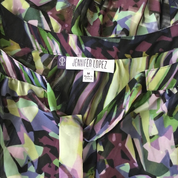 Jennifer Lopez Sheer Cold Shoulder Top - Picture 7 of 7